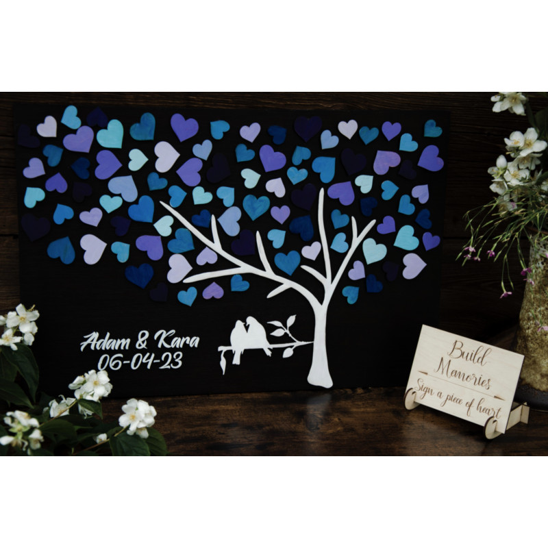 Gästebuch aus Holz, modernes Hochzeitsbuch, 3D-Gästebuch, Hochzeitsbuch aus Holz