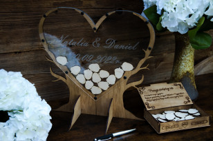 copy of Wooden guest book,...
