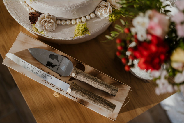 Personalised Wedding Knife Engraved Cake Server and Knife Set