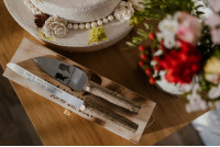 Serveur de gâteau de mariage personnalisé avec gravure et ensemble de couteaux