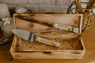 Personalisiertes Hochzeitsmesser Tortenheber mit Gravur und Messerset