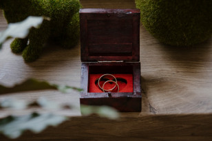 Boîte en bois pour alliances Boîte de fiançailles