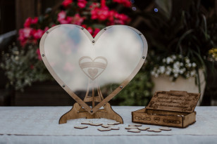 Wooden Guest Book, Modern Wedding Book, Heart Shaped Wedding Book